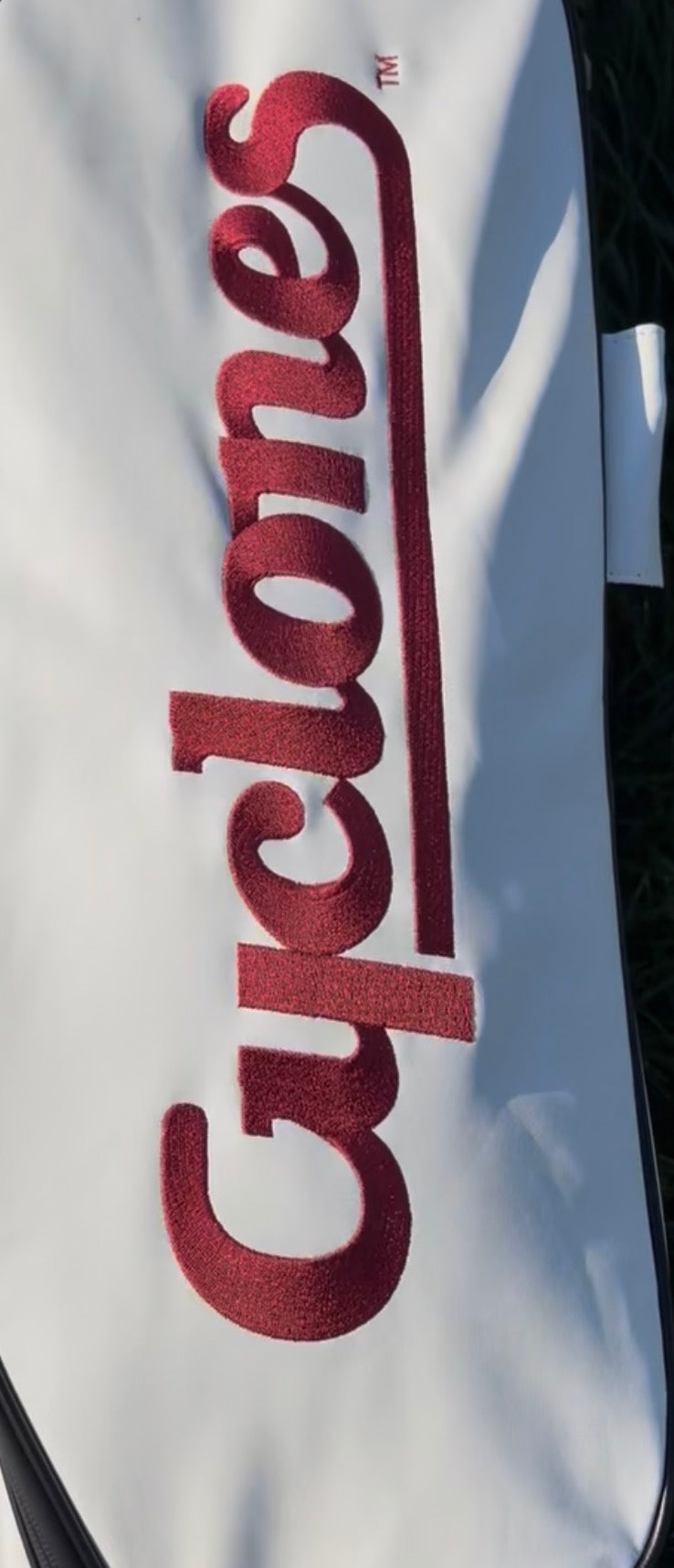 Iowa State Cyclones Script Golf Bag – White/Red - 14 Way