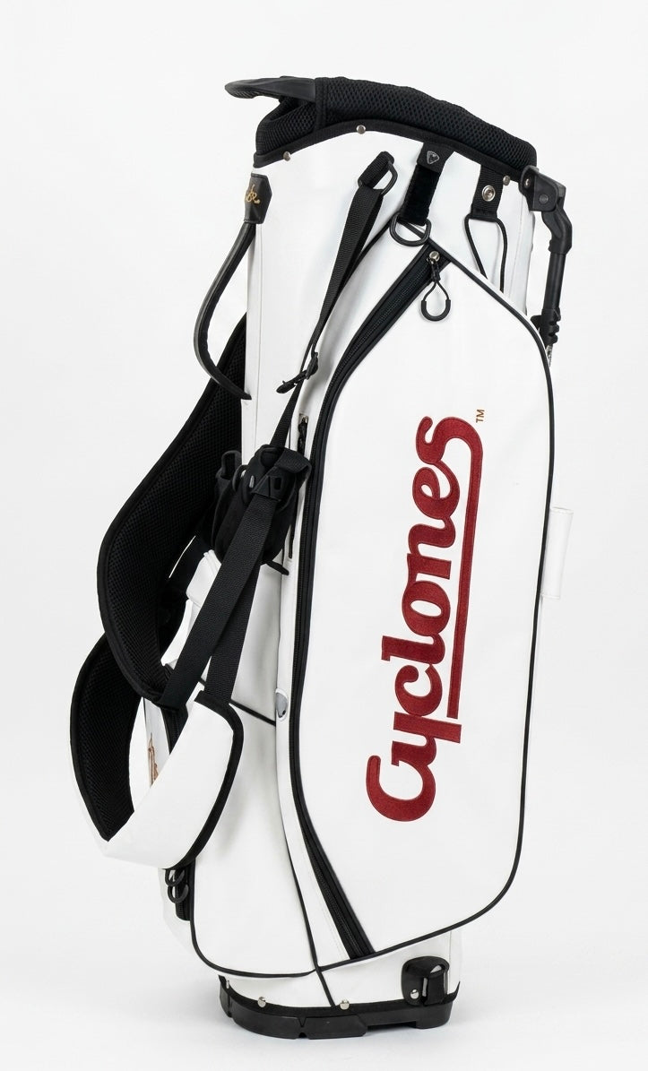 Iowa State Cyclones Script Golf Bag – White/Red - 14 Way