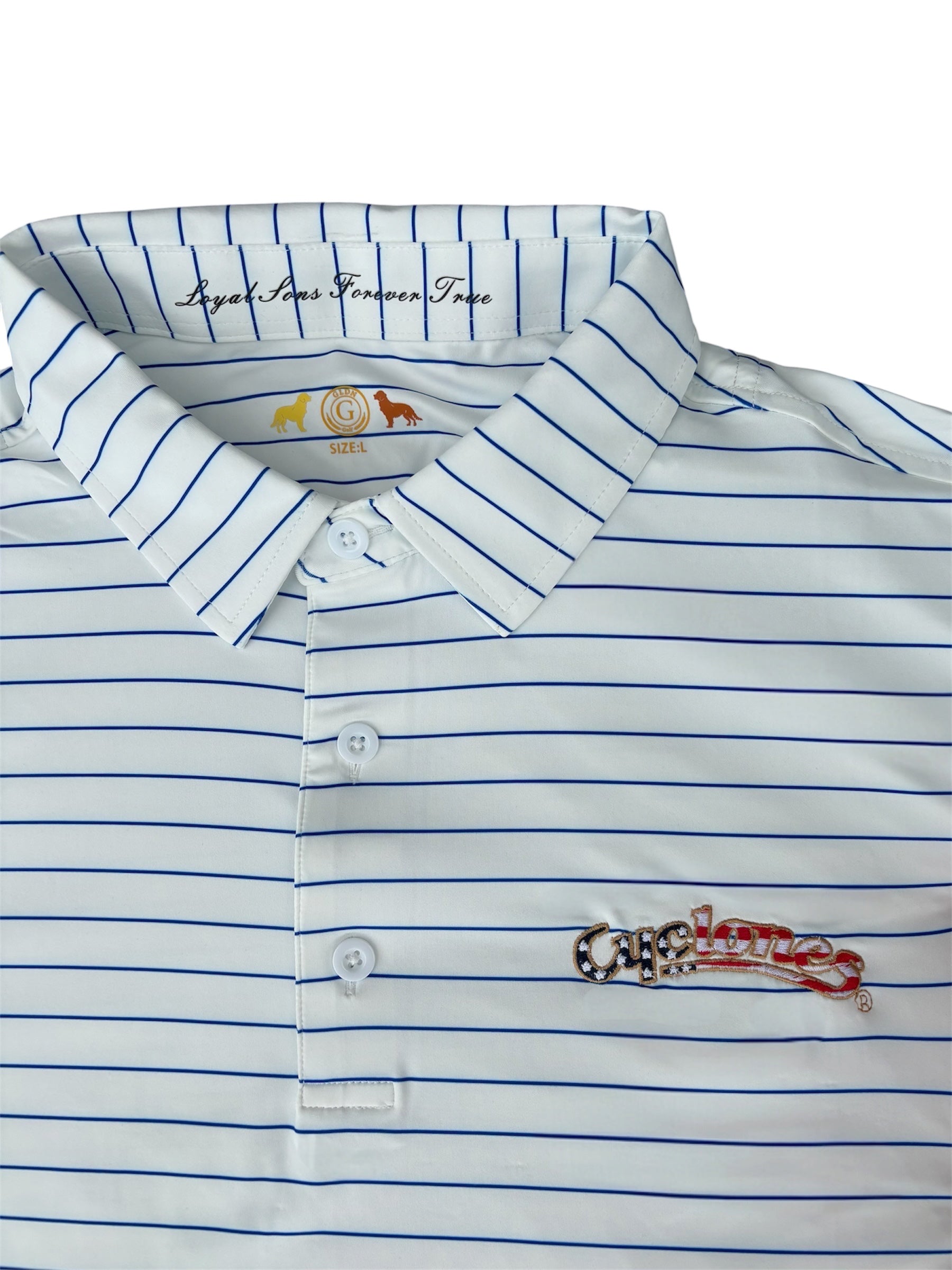 Iowa State Cyclones Script Patriotic Striped Polo